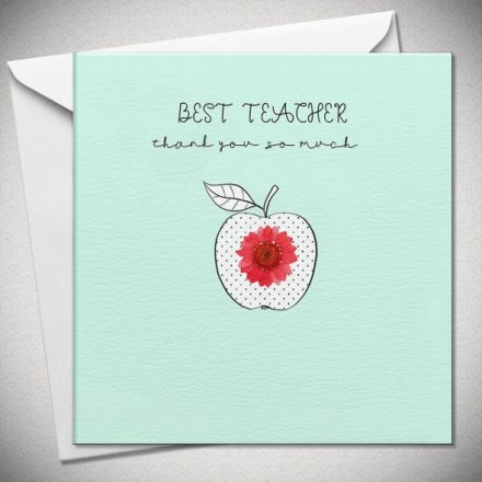 Best Teacher Thank You Card, 15cm