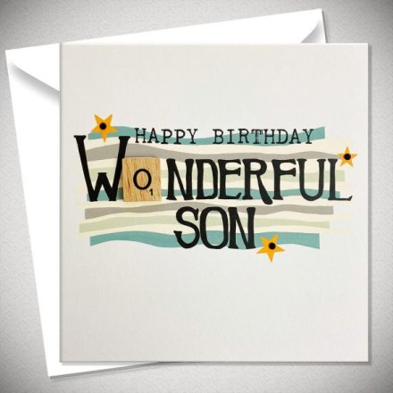 Wonderful Son Happy Birthday Greeting Card, 15cm