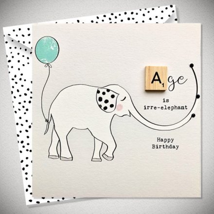 Elephant Happy Birthday Card, 15cm