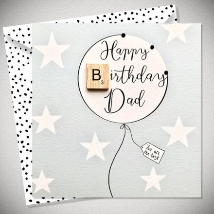 Happy Birthday Dad Scrabble Card, 15cm