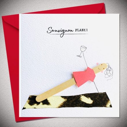Wine Plank Greeting Card, 15cm