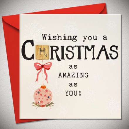 Wishing You A Christmas Greeting Card, 15cm