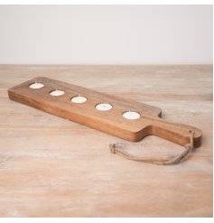 Wooden Board Tealight Holder
