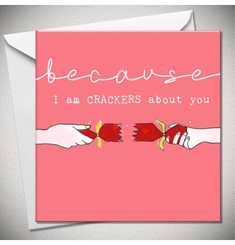 A Christmas greeting card with a humorous quote an a cracker illustration. 