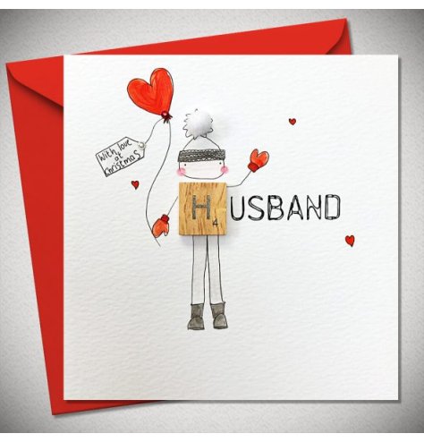 To my husband, with love at Christmas! A festive greeting card for the love of her life.
