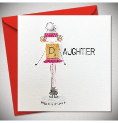 A sweet greeting card for a daughter at Christmas! Featuring a girl all dressed in pink wearing ice skates.