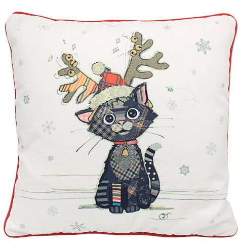A festive Kimba Kitten Cushion adds a touch of Christmas cheer and a smile to any room