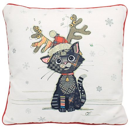 Festive Kimba Kitten Cushion