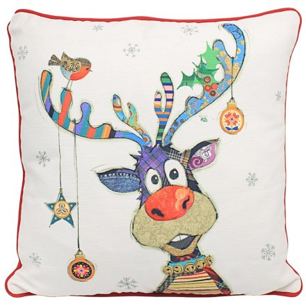 Festive Reindeer Cushion