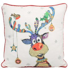 A Festive Reindeer Cushion