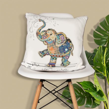 Eddie Elephant Bug Art Cushion, 43cm