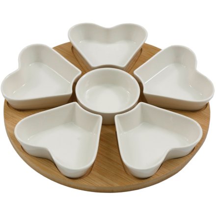 This 6pc Tapas Set with Bamboo Tray is the perfect way to enjoy a variety of small plates