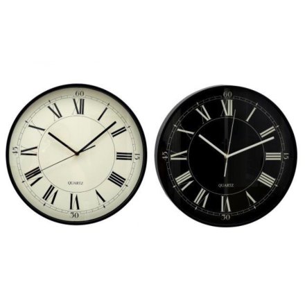 Grey & Black Wall Clock 40cm 