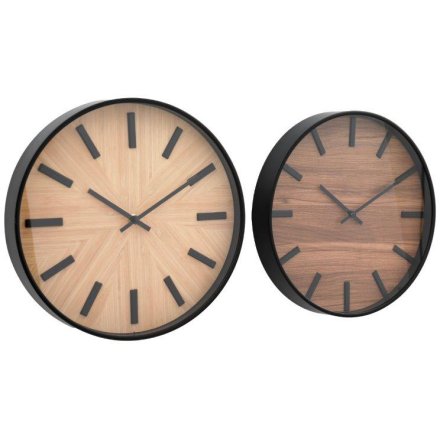 This assortment of classic black wooden clocks is the perfect addition to any home. 