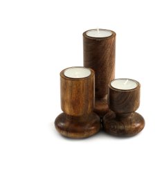 This set of 3 wooden t-light holders will give your home a classic yet modern vibe