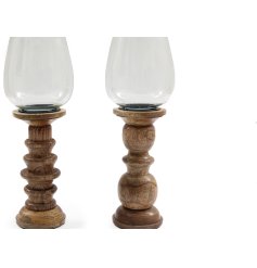 Add sophistication to any room with this classic Hurricane Glass Candle Holder