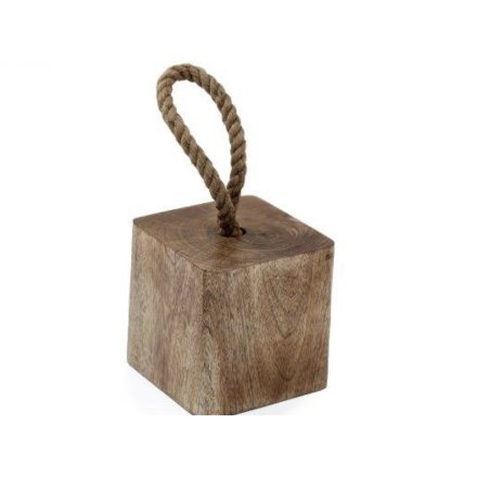 Mango Wood Doorstop, 13cm