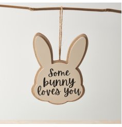 Some Bunny Loves You Wooden Hanger, 15cm