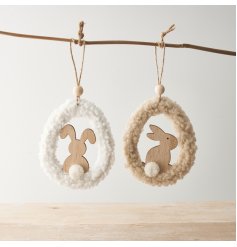 2/A Hanging Sherpa Egg & Bunny Ornaments