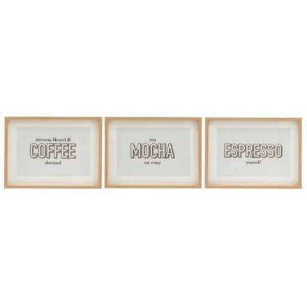 3A Coffee Mocha Espresso Wall Art, 40cm