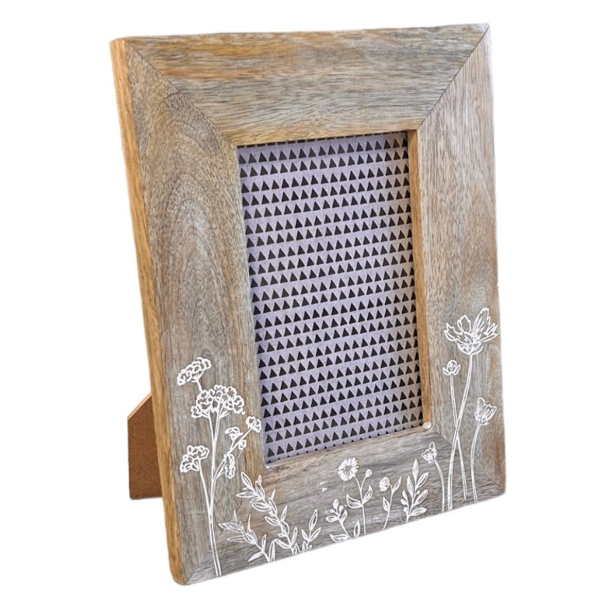 Etched Meadow Flowers Frame, 23cm