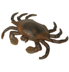 Charming crab made from cast iron that is sure to add coastal charm to the home