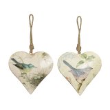 Add a touch of whimsy to the home with these beautiful Bird Print Heart Hangers!