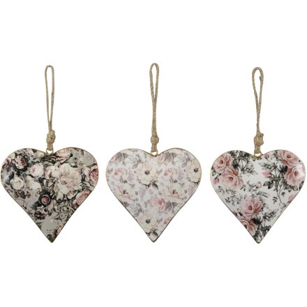 3A Floral Hanging Heart, 15cm