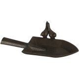 A rustic bird bath in a shovel design, perfect for keeping the outdoor wildlife hydrated.