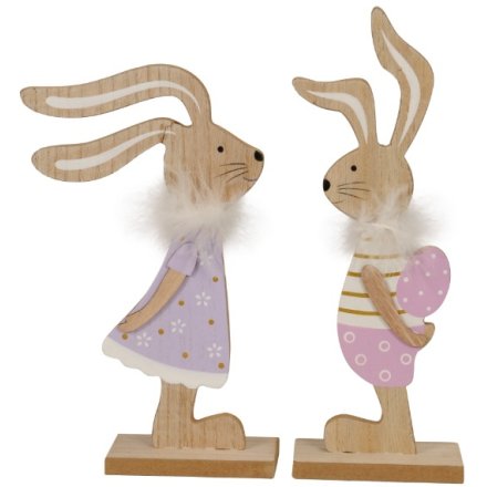 2/A Wooden Bunny Ornaments, 25cm