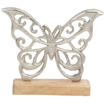 Silver Butterfly Ornament, 15cm