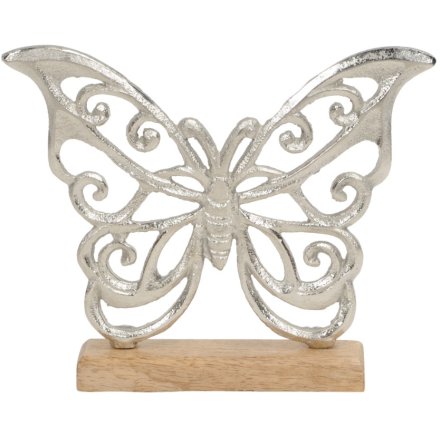 Silver Butterfly Decoration, 20cm