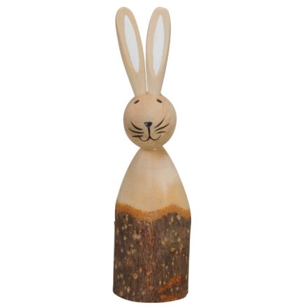 20cm, Carved Wooden Bunny