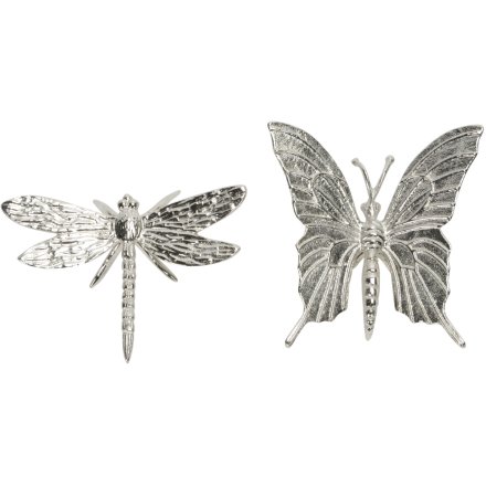 2A Silver Butterfly & Dragonfly Decoration, 15cm