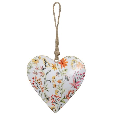 Spring Floral Heart Hanger, 15cm