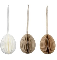 These 3/assort natural colour Paper Easter Egg Hangers are the perfect way to add a touch of Easter cheer to the home. 