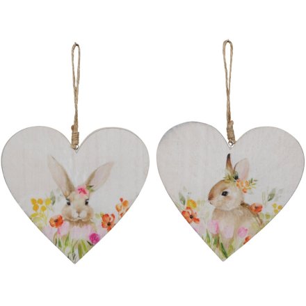 Heart Bunny Hanging Decoration, 2A 16cm