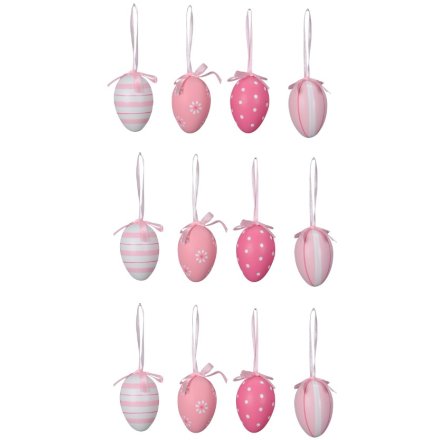 Pink Patterned Egg Hangers 4A
