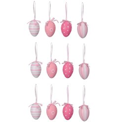 Pink Patterned Egg Hangers 4A