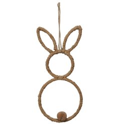 This Rabbit silhouette hanger with jute string is the perfect addition to any rustic home decor