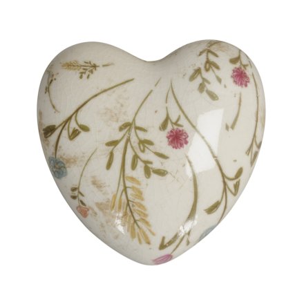 Distressed Heart Ornament, 8.5cm