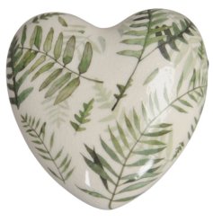 Ceramic Heart w/ Foliage decals