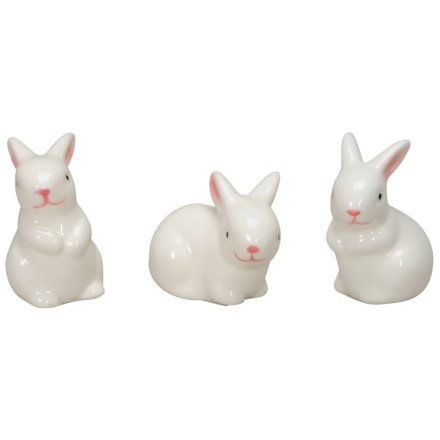 Glazed Mini Rabbit Ornament, 5cm
