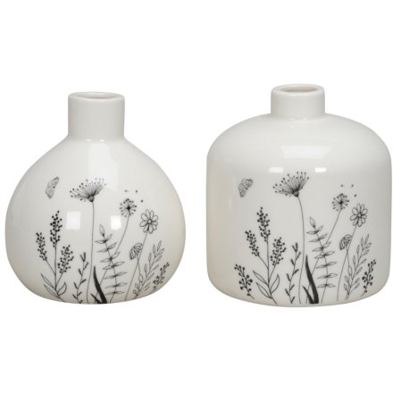2/A Bud Vases W/ Whimsy Decal