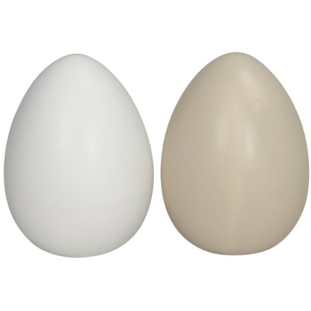 2/a Neutral Ceramic Eggs, 10cm
