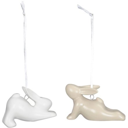 2A Hanging Posed Rabbits, 8cm