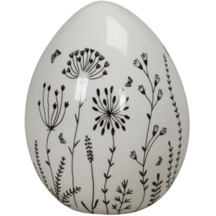 White Egg Ornament, 9cm