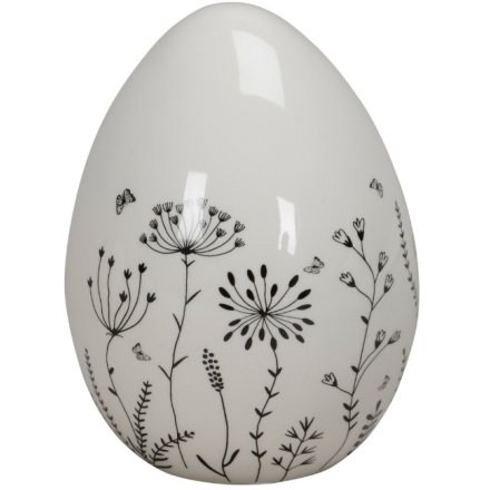 Ceramic Egg W/ Whimsical Decals 13cm