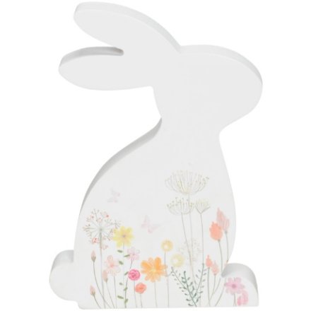 Floral Standing Bunny, 18cm