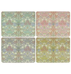This set of 4 Hyacinth Placemats is a great way to add a splash of colour to a kitchen table.